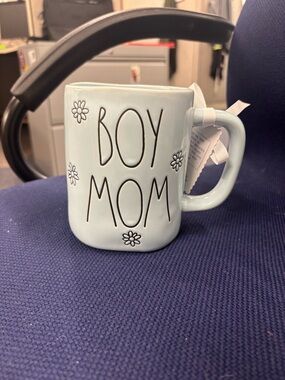 Rae Dunn Light Blue "BOY MOM" Mug